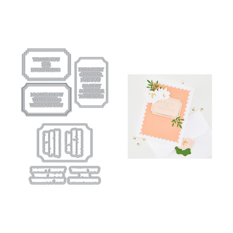 Hero Arts Tranquil Garden Letterpress + Foil & Cut Lovely Labels (HC109)