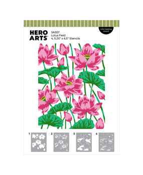 Hero Arts Tranquil Garden Layering Stencil Set Lotus Field (SA307)