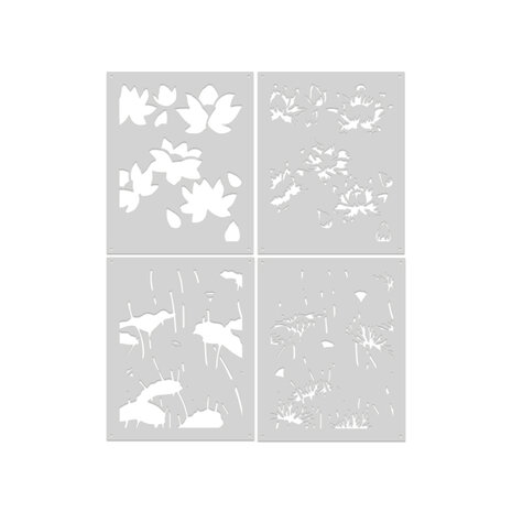 Hero Arts Tranquil Garden Layering Stencil Set Lotus Field (SA307)