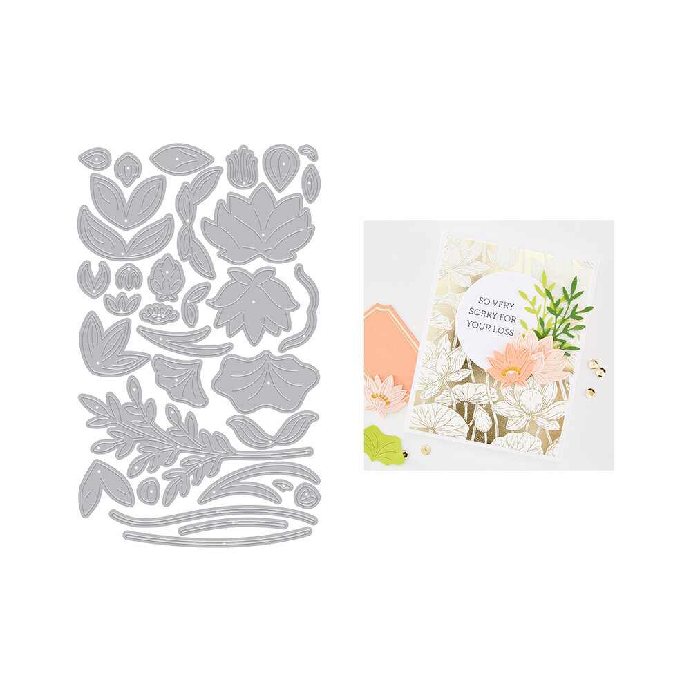 Hero Arts Tranquil Garden Die Set Lotus Flower (DF294)