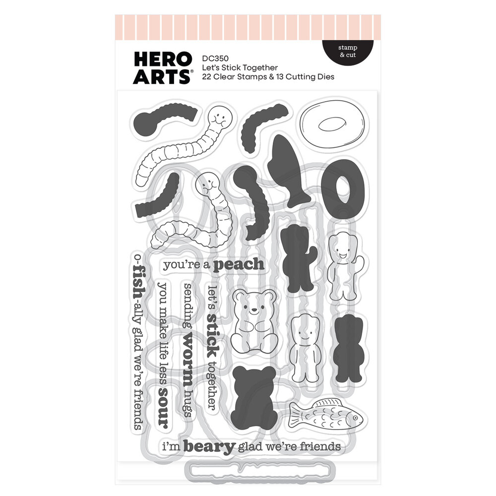 Hero Arts Beary Sweet Stamp & Cut Let's Stick Together (DC350)
