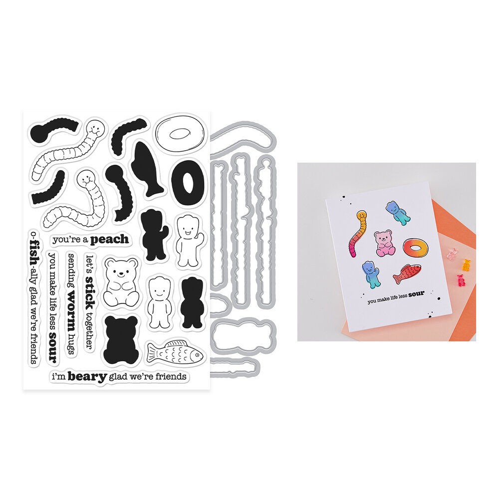 Hero Arts Beary Sweet Stamp & Cut Let's Stick Together (DC350)
