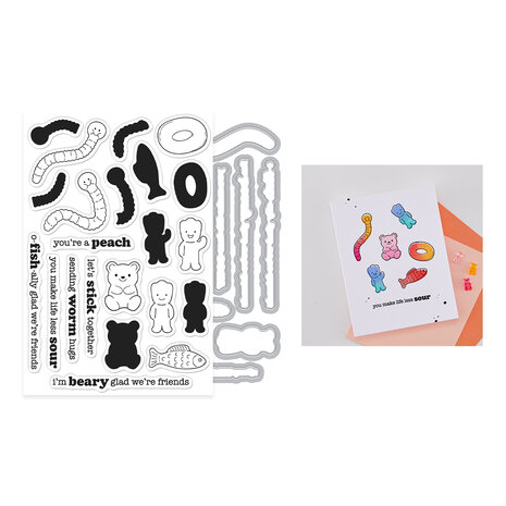 Hero Arts Beary Sweet Stamp & Cut Let's Stick Together (DC350)