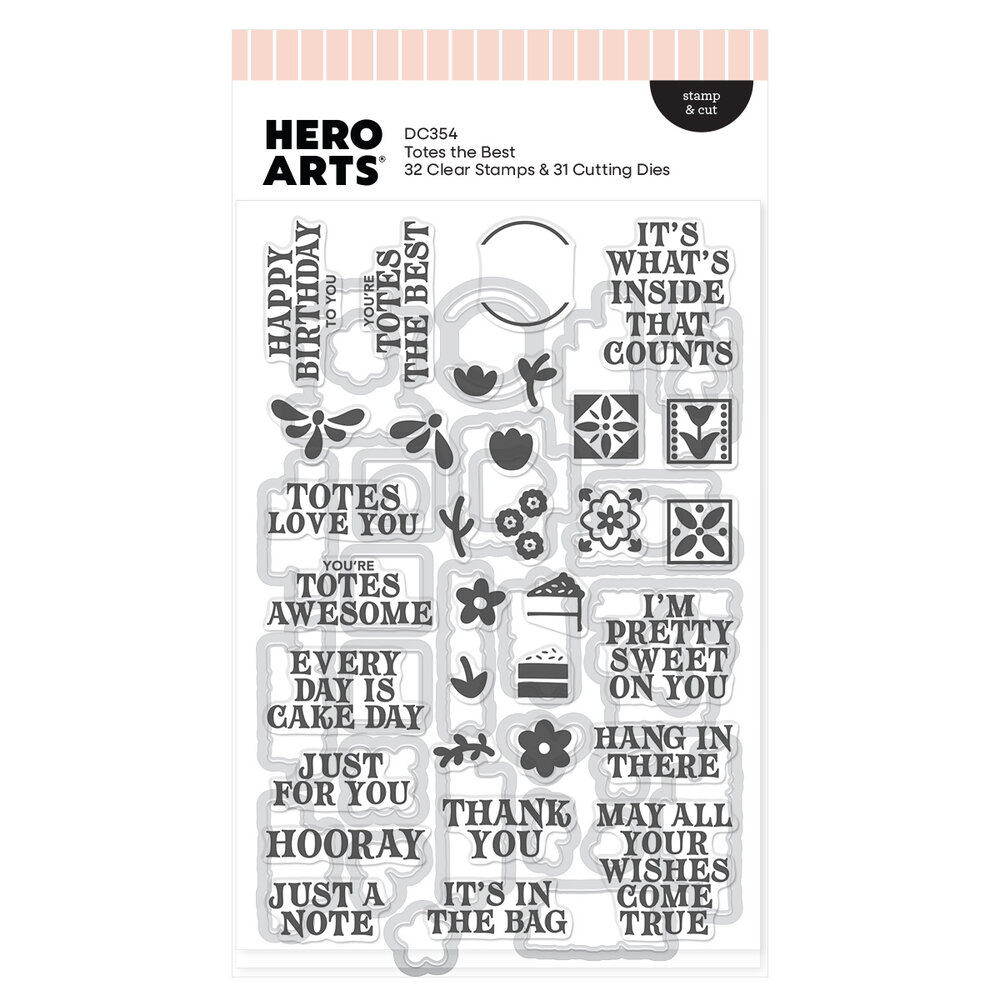 Hero Arts Tote-ally Awesome Stamp & Cut Totes the Best (DC354)