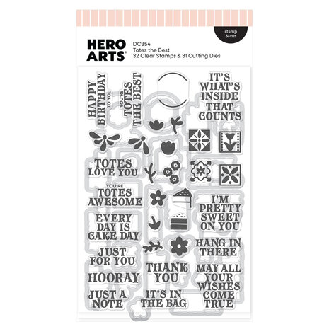 Hero Arts Tote-ally Awesome Stamp & Cut Totes the Best (DC354)