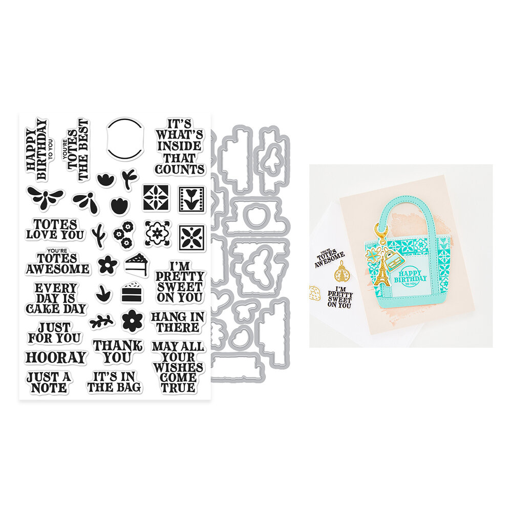 Hero Arts Tote-ally Awesome Stamp & Cut Totes the Best (DC354)