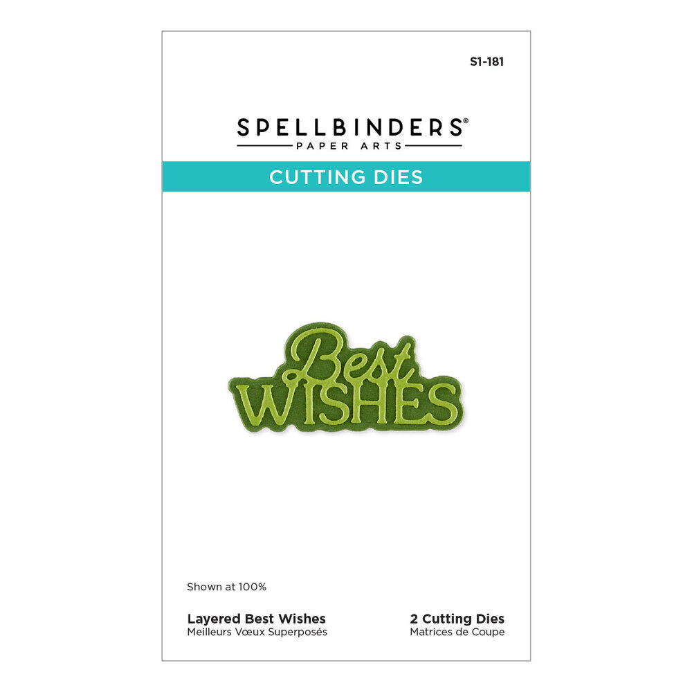 Spellbinders Essentially Yours Sentiments Etched Dies Layered Best Wishes (S1-181)