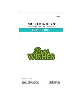 Spellbinders Essentially Yours Sentiments Etched Dies Layered Best Wishes (S1-181)
