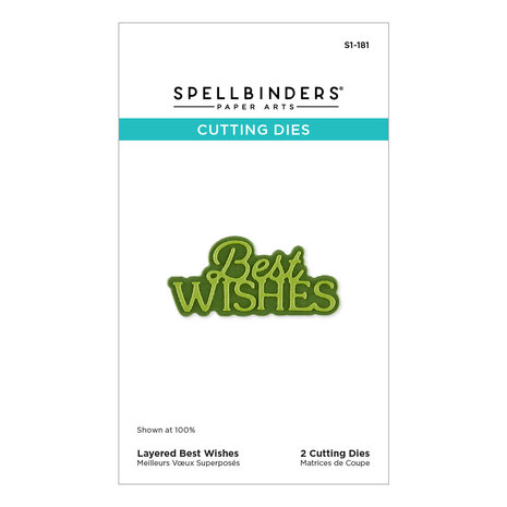 Spellbinders Essentially Yours Sentiments Etched Dies Layered Best Wishes (S1-181)