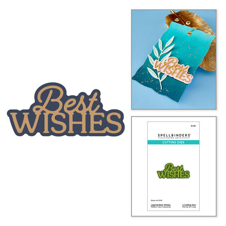 Spellbinders Essentially Yours Sentiments Etched Dies Layered Best Wishes (S1-181)