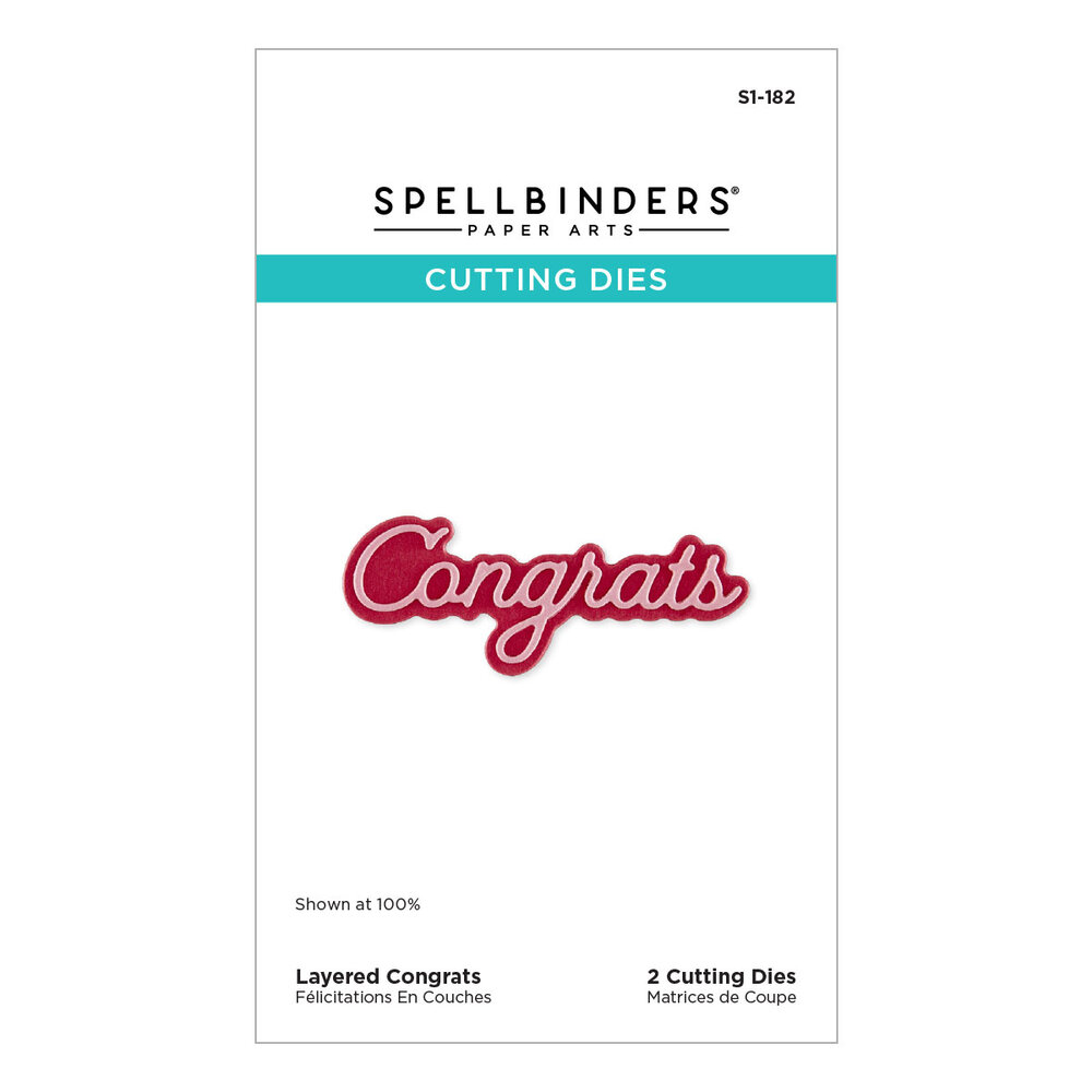 Spellbinders Essentially Yours Sentiments Etched Dies Layered Congrats (S1-182)