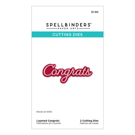 Spellbinders Essentially Yours Sentiments Etched Dies Layered Congrats (S1-182)