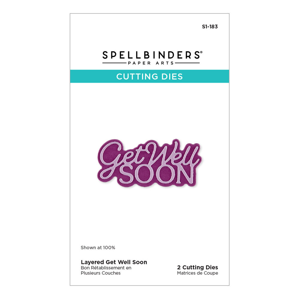 Spellbinders Essentially Yours Sentiments Etched Dies Layered Get Well Soon (S1-183)