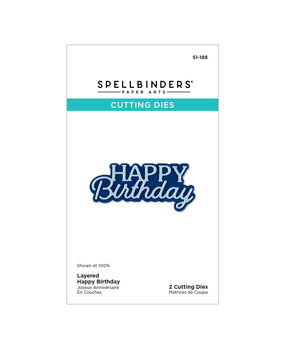 Spellbinders Essentially Yours Sentiments Etched Dies Layered Happy Birthday (S1-188)