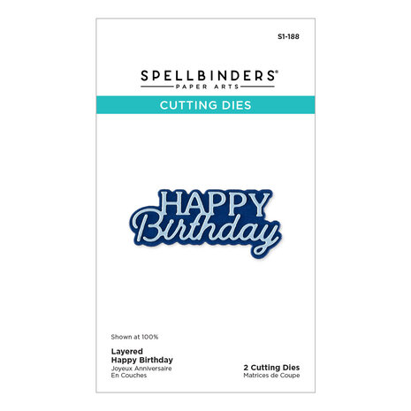 Spellbinders Essentially Yours Sentiments Etched Dies Layered Happy Birthday (S1-188)