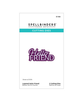 Spellbinders Essentially Yours Sentiments Etched Dies Layered Hello Friend (S1-184)