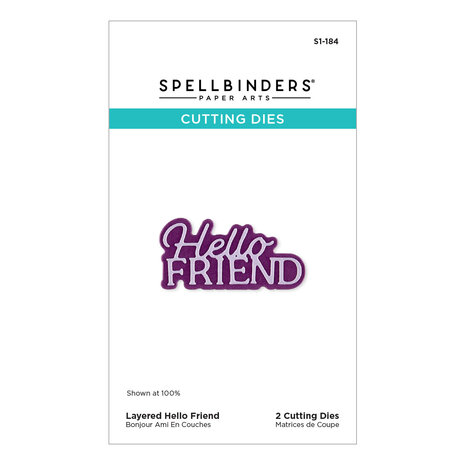 Spellbinders Essentially Yours Sentiments Etched Dies Layered Hello Friend (S1-184)