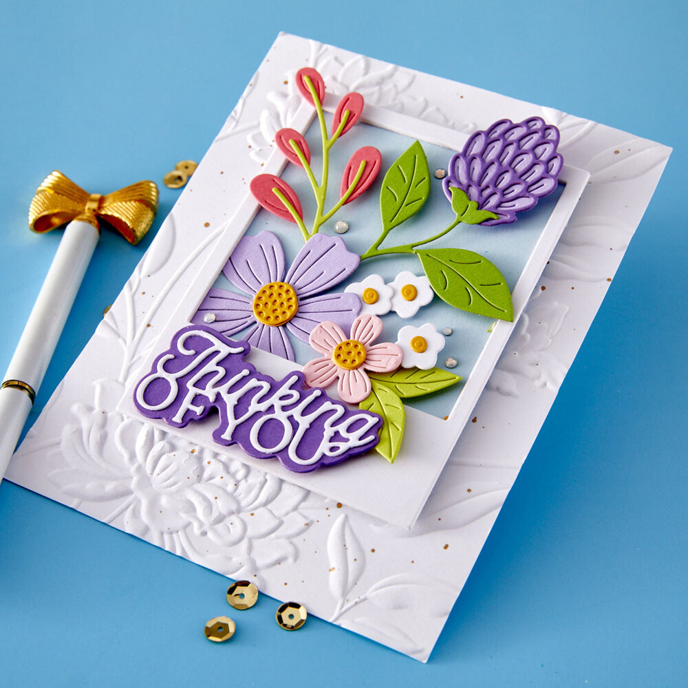 Spellbinders Essentially Yours Sentiments Etched Dies Layered Thinking of You (S1-186)