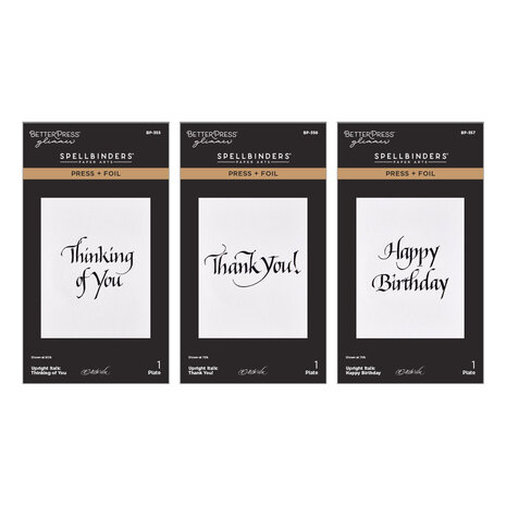 Spellbinders Upright Italic Everyday Sentiments Press + Foil Bundle by Paul Antonio (BD-1065)