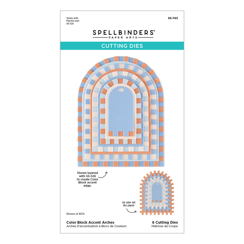 Spellbinders Just Add Cake Etched Dies Color Block Accent Arches (S5-743)
