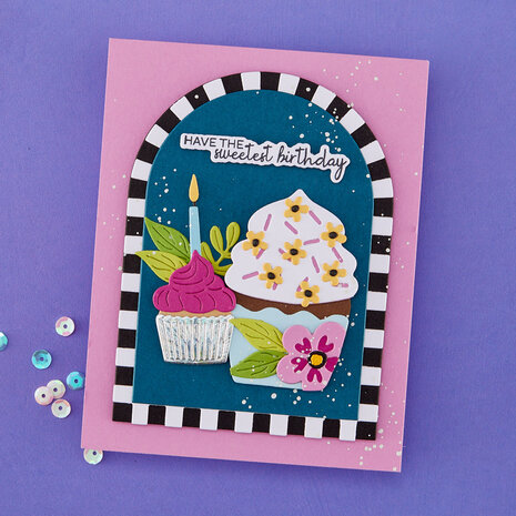 Spellbinders Just Add Cake Etched Dies Color Block Accent Arches (S5-743)