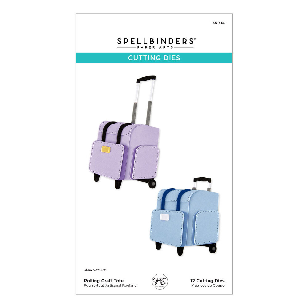 Spellbinders We All Have Baggage Etched Dies Rolling Craft Tote by Sheri Ballantyne (S5-714)