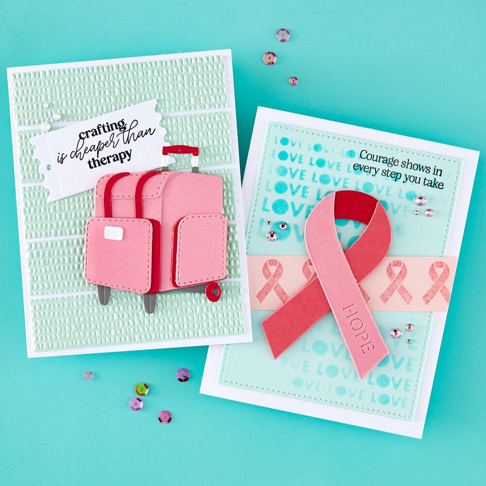 Spellbinders We All Have Baggage Etched Dies Rolling Craft Tote by Sheri Ballantyne (S5-714)