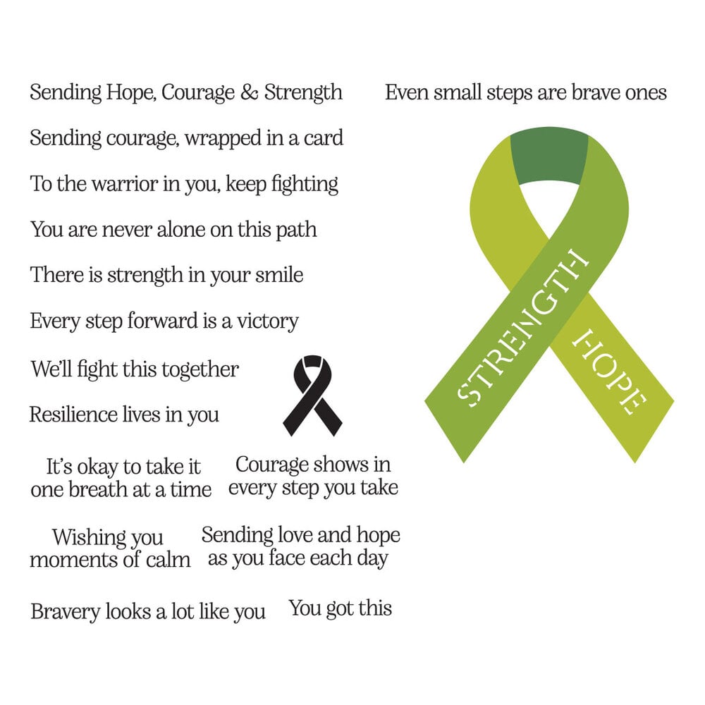 Spellbinders We All Have Baggage Stamp & Die Set Awareness Ribbon and Sentiments by Sheri Ballantyne (SDS-216)