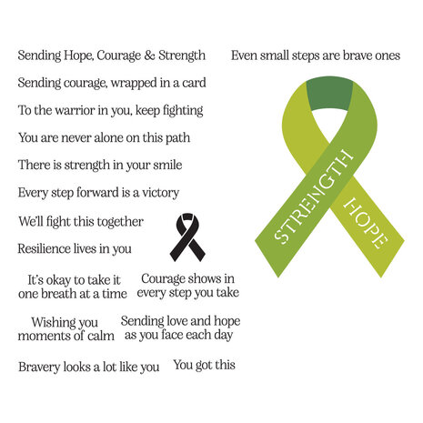 Spellbinders We All Have Baggage Stamp & Die Set Awareness Ribbon and Sentiments by Sheri Ballantyne (SDS-216)