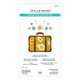 Spellbinders We All Have Baggage Stamp & Die Set Retro Suitcase and Sentiments by Sheri Ballantyne (SDS-221)