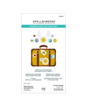 Spellbinders We All Have Baggage Stamp & Die Set Retro Suitcase and Sentiments by Sheri Ballantyne (SDS-221)