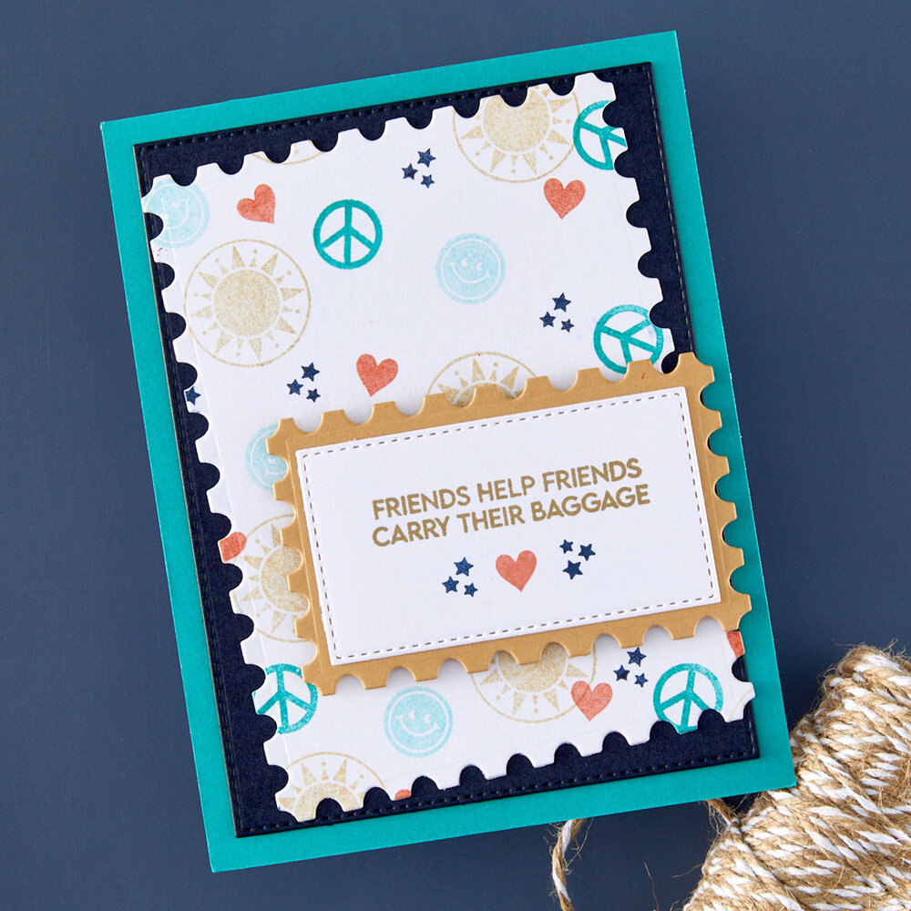 Spellbinders We All Have Baggage Stamp & Die Set Retro Suitcase and Sentiments by Sheri Ballantyne (SDS-221)