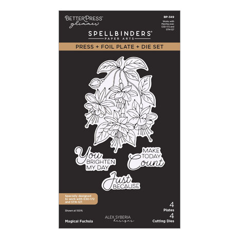 Spellbinders Magical Fuchsia Press + Foil Plate & Die Set by Alex Syberia (BP-349)