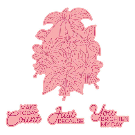 Spellbinders Magical Fuchsia Press + Foil Plate & Die Set by Alex Syberia (BP-349)