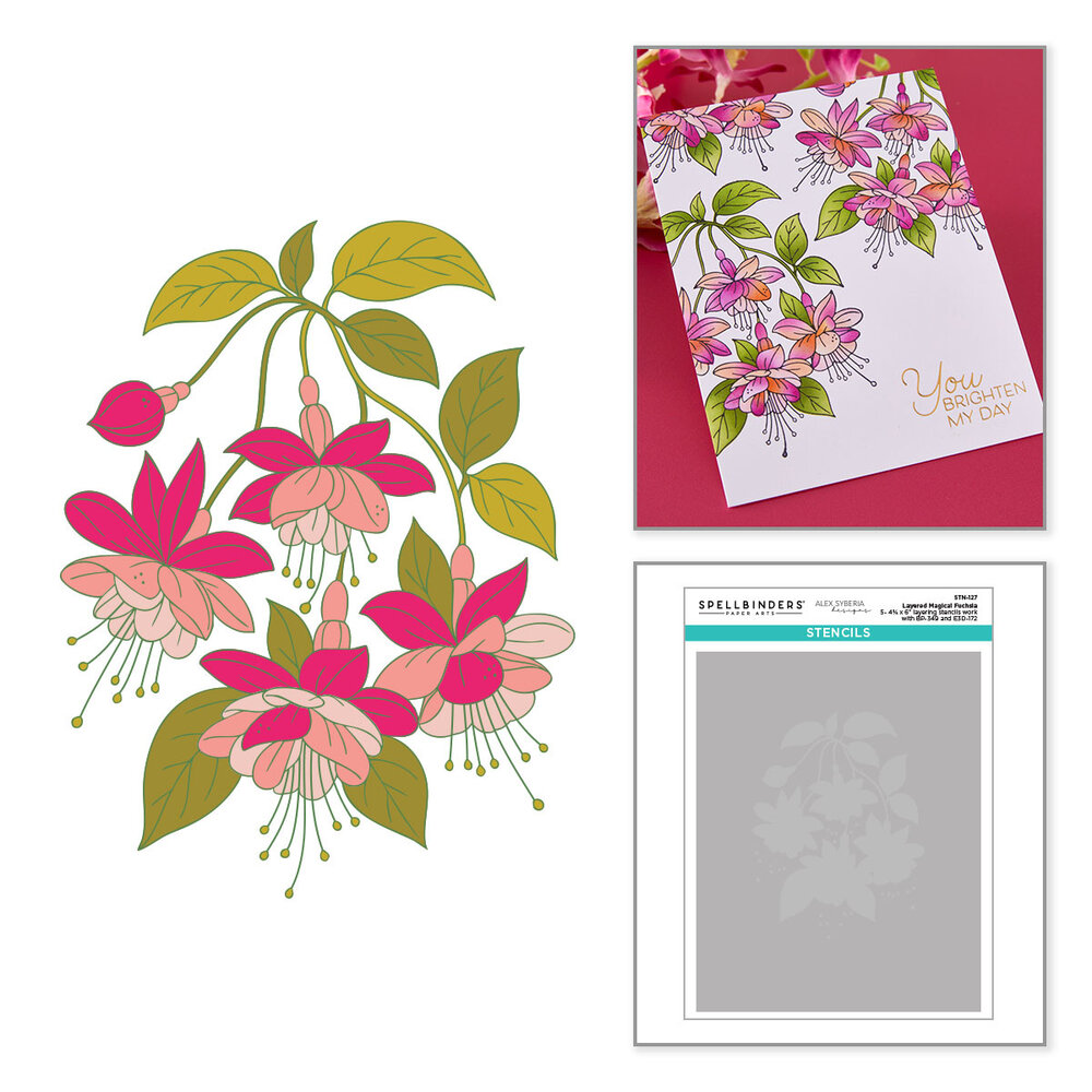 Spellbinders Magical Fuchsia Layered Stencil by Alex Syberia (STN-127)