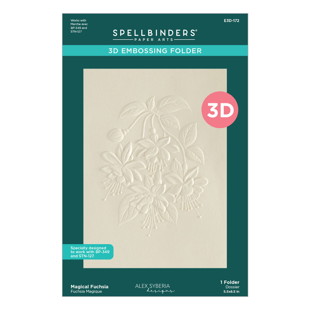 Spellbinders Magical Fuchsia 3D Embossing Folder by Alex Syberia (E3D-172)