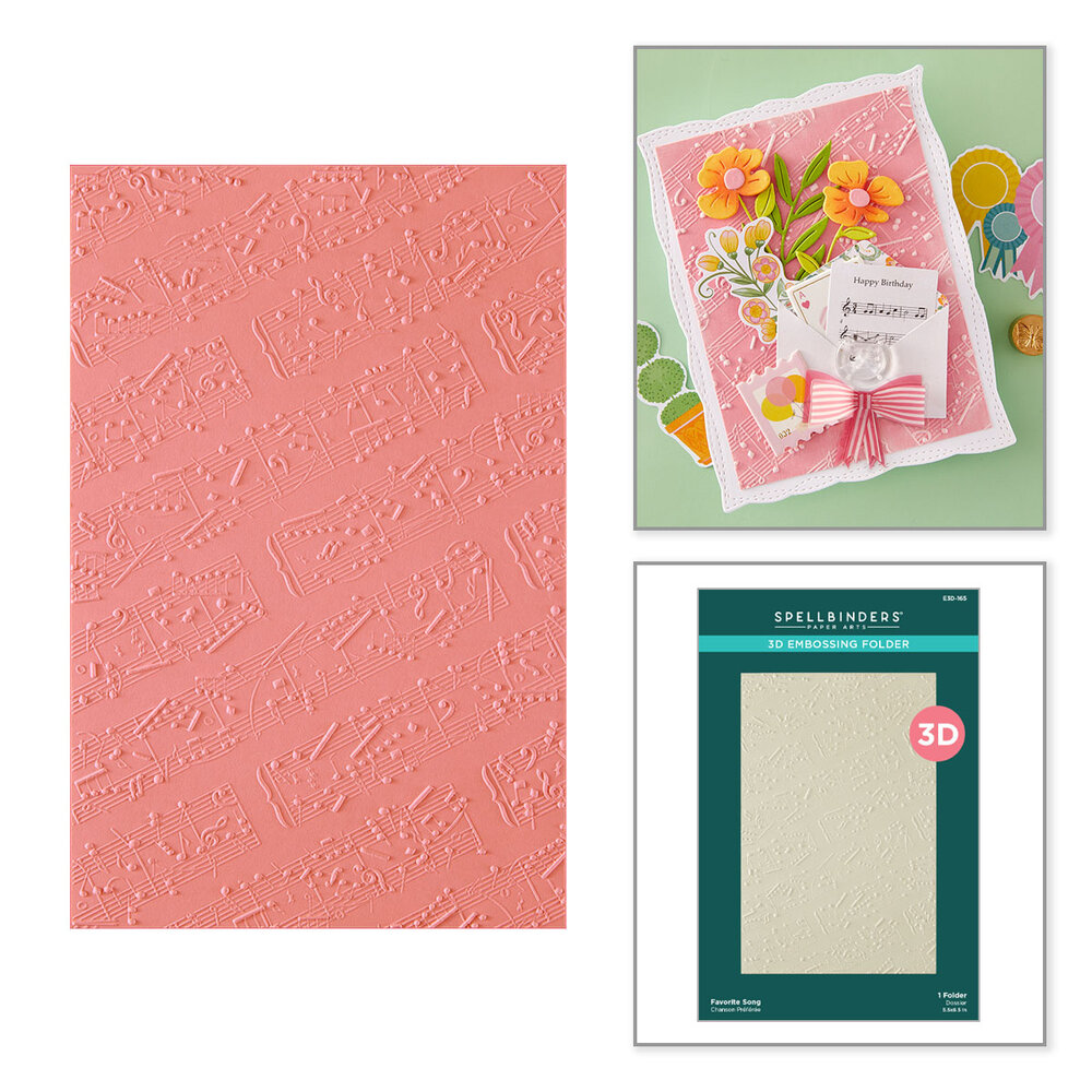 Spellbinders Poppy Song 3D Embossing Folder Favorite Song (E3D-165)
