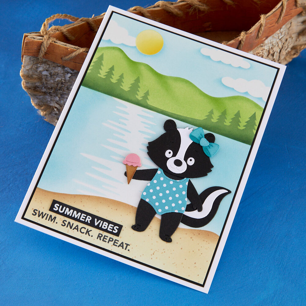 Spellbinders Summer Camp Layered Stencil Lakeside Memories by Allison Frazier (STN-121)