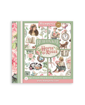 Stamperia House of Roses Rub-On 15,5x15,5cm Assortment (6pcs) (DFLRBX13)