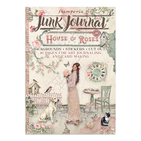 Stamperia House of Roses Junk Journal Stickers, Backgrounds, Cut-Outs (SBJK19)