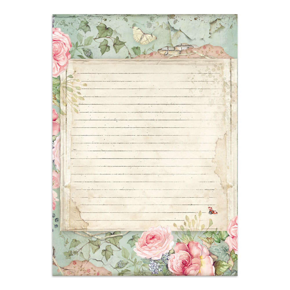 Stamperia House of Roses Junk Journal Stickers, Backgrounds, Cut-Outs (SBJK19)