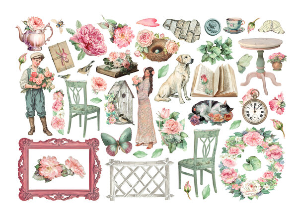 Stamperia House of Roses Ephemera (46pcs) (DFLCT80)