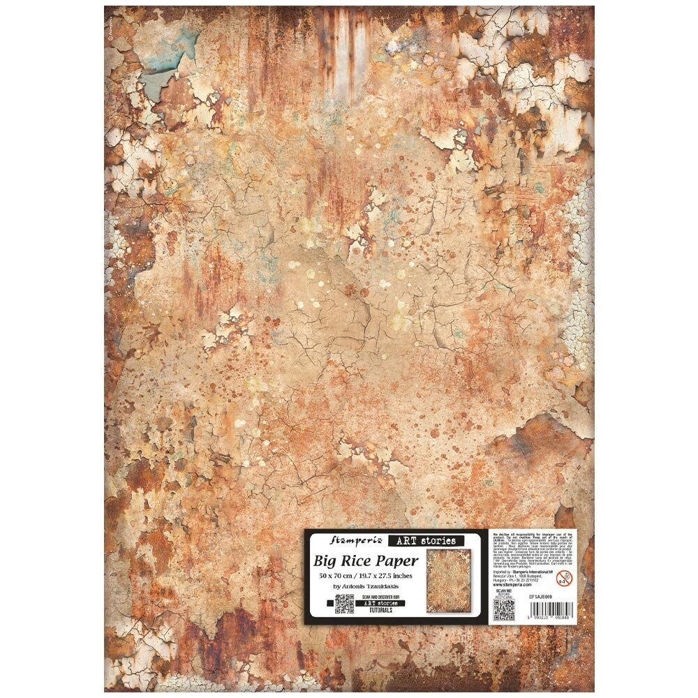 Stamperia Art Stories 50x70cm Big Rice Paper Rusty Pattern by Antonis Tzanidakis (DFSAJB009) Stamperia Art Stories 50x70cm Big Rice Paper Rusty Pattern by Antonis Tzanidakis (DFSAJB009)