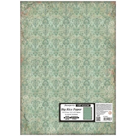 Stamperia Art Stories 50x70cm Big Rice Paper Green Tapestry by Antonis Tzanidakis (DFSAJB008)