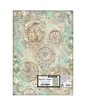 Stamperia Art Stories 50x70cm Big Rice Paper Clocks and Roses by Antonis Tzanidakis (DFSAJB007) Stamperia Art Stories 50x70cm Big Rice Paper Clocks and Roses by Antonis Tzanidakis (DFSAJB007)