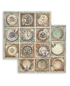 Stamperia Gardens of Time 12x12 Inch Paper Sheet 9 Cards (10pcs) by Antonis Tzanidakis (SBB1143)