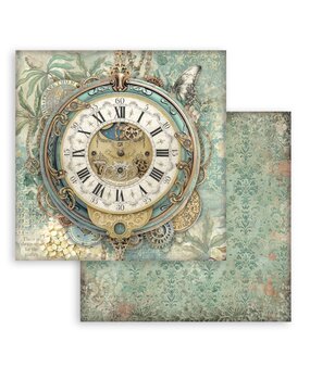 Stamperia Gardens of Time 12x12 Inch Paper Sheet Big Clock (10pcs) by Antonis Tzanidakis (SBB1145)