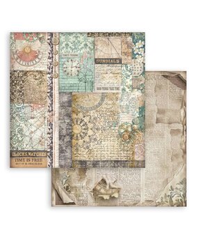 Stamperia Gardens of Time 12x12 Inch Paper Sheet Mixed Patterns (10pcs) by Antonis Tzanidakis (SBB1142)