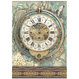 Stamperia Gardens of Time A4 Rice Paper Big Clock (6pcs) by Antonis Tzanidakis (DFSA41114)