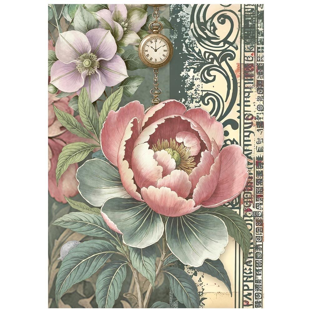 Stamperia Gardens of Time A6 Mini Rice Paper (8pcs) by Antonis Tzanidakis (DFSA6X05)